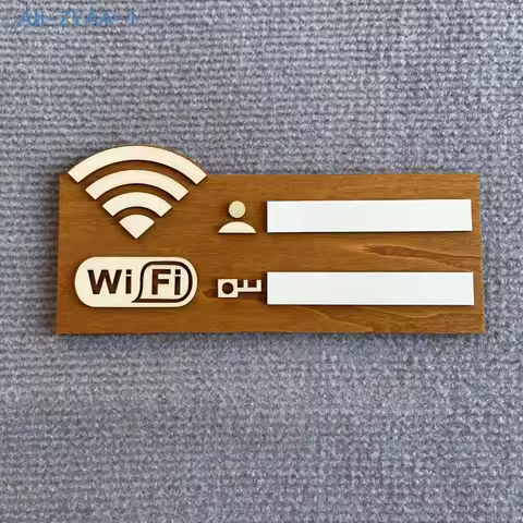 【ZYAA-1】1pc Rustic Wooden WiFi Password Sign Wall-Mounted Wireless Network Indicator Plaque Multi-Pu