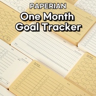 PAPERIAN One Month Goal Tracker - Monthly Habit Planner (12 Sheets)
