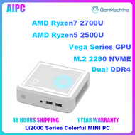 GenMachine MINI PC Li2000 Series AMD Ryzen7 2700U/R5 2500U Win10 DDR4 M.2 2280 WIFI5 BT4.2 Mini PC