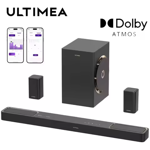 ULTIMEA 460W 5.1.2ch Sound Bar with Dolby Atmos, Surround Sound Home Theater System for TV with 2 Su