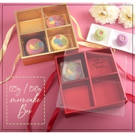 🇸🇬 125g gift box mooncake box red gold 4 cavity packaging box