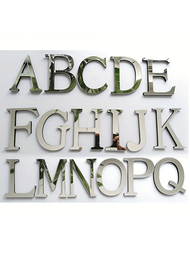1入組3D鏡面牆貼，家居裝飾亞克力貼紙鏡面字母EVA英文字母創意壁紙，適用於求婚和告白