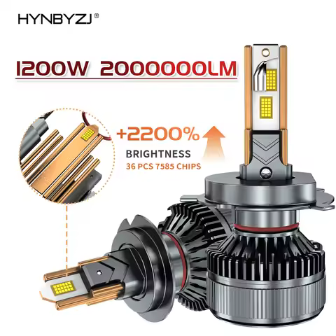 HYNBYZJ 6000K H7 H4 H11 Led Lamp 6 Copper Tube Led Lights For Car H1 HB3 9005 HB4 9006 HIR2 9012 12V
