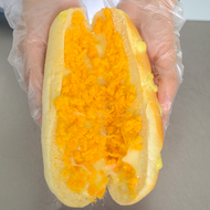 Nutritious Breakfast Soft Bread Salad Dressing Heartfelt Large Caterpillar Bread 90s Nostalgic Pastr