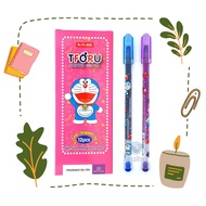 Box Of 12 Tforu / Thoru Doraemon Ah88 / VS999 0.4mm Water gel Pens With Blue / Purple Ink