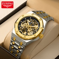 ZUNPAI Watch for Men Automatic Mechanical Original Waterproof Stainless Steel Silver/Gold Business F