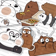 AQUAFLASK PEEKER STICKERS We Bare Bears | Grizzly | Panda | Ice bear Waterproof