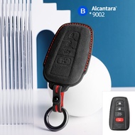 Alcantara Key Case For Toyota Camry CHR Corolla RAV4 Avalon Land Cruiser Prado Prius Remote Fob Cover Accessories