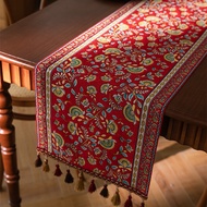 4/6/8/10 Seaters Nordic Jacquard Table Runner Floral Embroidered Tassel Tablecloth for Table Light L