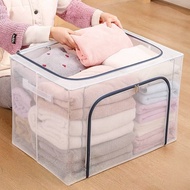 Transparent Clothes Storage Box Toys Organizer 24L/66L/80/100L Waterproof Malaysia Kotak Baju Quilt 