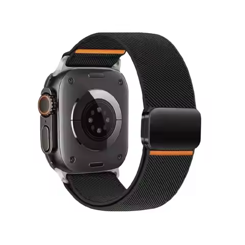 Magnetic Nylon Watch Straps for Apple Watch Band 49 46 45 44 42 38 41 40mm Fabric Elastic Wristband 