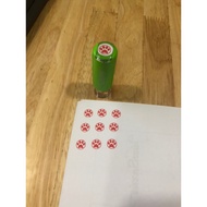 Engrave points stamp, review logo, small round 9mm paper binding