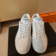 Chanel 白色 金屬CC logo 小白鞋38.5碼