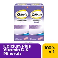 Caltrate 600 Plus Calcium with Vitamin D & Minerals (2 x 100's)