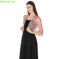 Elegant Wedding Jacket Wraps Grey Navy Black Lace Shrug Bridal Bolero Jacket Coat Short Sleeve Women