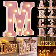 8.58" Large LED Illuminated Letters/Numbers, Pink Running Lights LED Alphabet Lamp, Includes 26 Lett