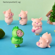 factoryoutlet2.sg Mini Cute Pig Figurine Animal Model  Micro Landscape Home Decor Miniature Fairy Garden Decoration Accessories Hot