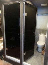 ☆志強衛浴☆13000完工 乾溼分離 淋浴門 淋浴拉門 5+5強化黑玻璃 浴室門