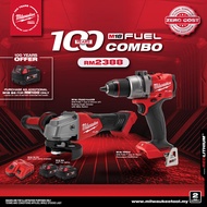 MILWAUKEE M18 100 YEARS COMBO PERCUSSION DRILL/DRIVER &amp; BRAKING ANGLE GRINDER (M18 FPD3 + M18 FSAG100XB)