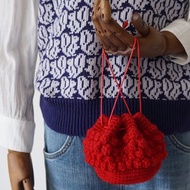 Ba-ba (m) Bubble stich Crochet Drawstring bag No.KPO2