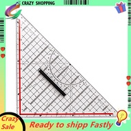 30CM Multi-Function Drawing Design Ruler Plastic Drawing Design Ruler with Handle Protractor Measure