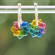 Glass Warp (Warp [Rainbow]) 圈形耳針/耳夾[金屬配件可選擇] [Made-to-order]