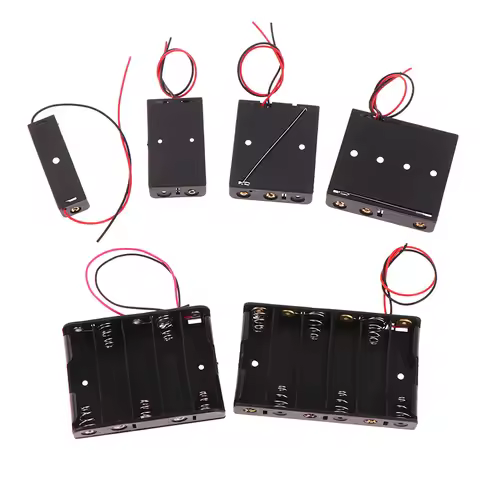 3V AA Battery Case Box 1 2 3 4 5 6 Slots AA LR6 HR6 Battery Holder Storage Case Lead Wire Bateria Pr
