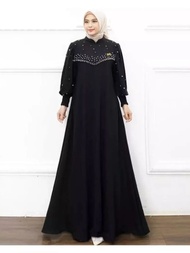 Gamis Abaya Hitam Aurel dress Gamis payet mewah