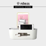 Cable Organizer Box ABS Plastic Cable Management Box Storage Holder Universal Management Power Socket Storage Box Case Cable Organizer with Brackets