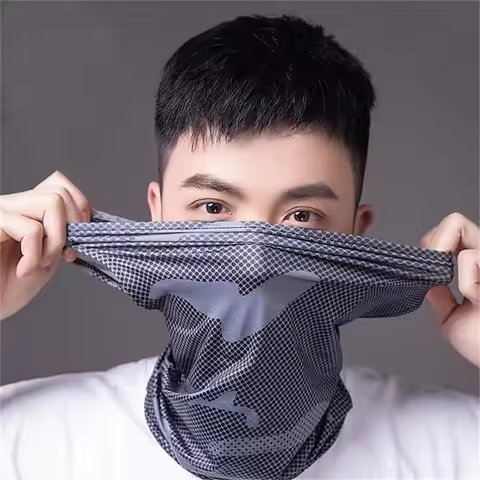 UV Protection Ice Silk Face Cover Neck Tube Outdoor Sports Bandana Scarf Breathable Hiking Scarf Nec