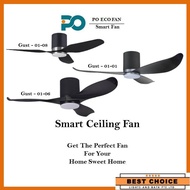 Yes Wifi PO ECO GUST H3 DC Motor Ceiling Fan Hugger PO_03+Blade Type01 [Fully Black, Fully White]+26