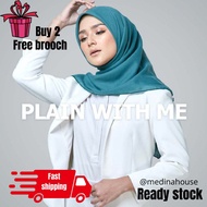 TUDUNG BAWAL COTTON CHANELLA PLAIN BY FAREHA