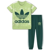 HOT‼️Adidas Green Short Sleeve set Baju budak lelaki/perempuan