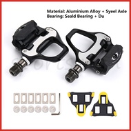 1 Set Self Locking Pedals Road Bike Clipless Racing Bicycle Pedal with SPD-SL Cleats 2 Sealed Bearin