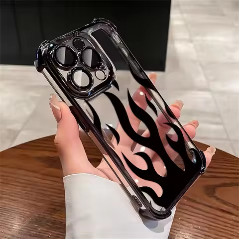 Fashion Flame Phone Case For Vivo Y77 Y38 Y36 Y50 Y28 Y27 Y17 Y16 Y15s V29e V27 V25 V23 S15 5G Shock
