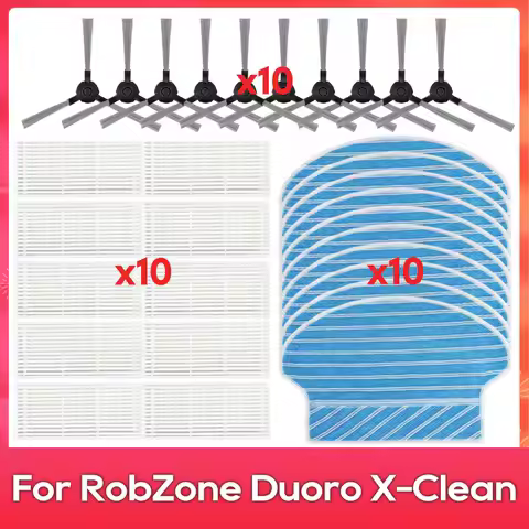 Compatible For ( RobZone Duoro X-Clean ) Robot Vacuums Spare Part Accessories Side Brush Hepa Filter