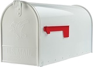 Gibraltar Mailboxes Elite Large Capacity Galvanized Steel White, Post-Mount Mailbox, E1600W00