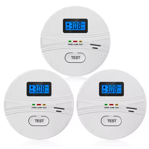 LCD Portable Fire Co Alarm Smoke Detector and Carbon Monoxide Detector 2 in 1 CO and Smoke Detectors