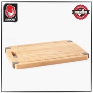 COD- Eurochef Non Slip Grips Juice Grooves Thick Bamboo Chopping Board Block Cutting Mat Food Prepar