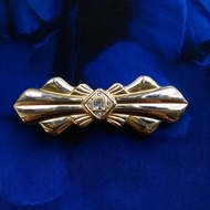 Vintage Jewelry 西洋古董飾品 ART DECO 高雅金色領結 別針