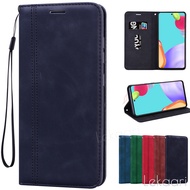 Leather Cover for Samsung Galaxy S25 Edge S24 S23 S22 S21 FE M55 M35 M15 C55 F15 Plus Ultra Flip Cas