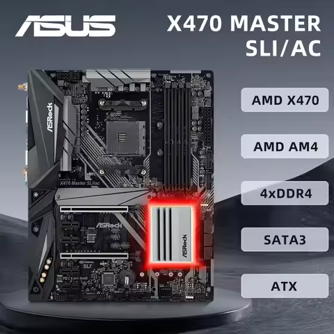 ASROCK X470 MASTER SLI/AC Motherboard Support 5800X3D 5700x3D 5700X 5600G 4600G CPU 4xDDR4 3200MHz H