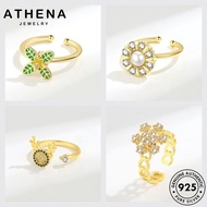 ATHENA JEWELRY Women Adjustable Perempuan 925 Fashion Moissanite Original Ring Cincin Silver Gold Diamond M118