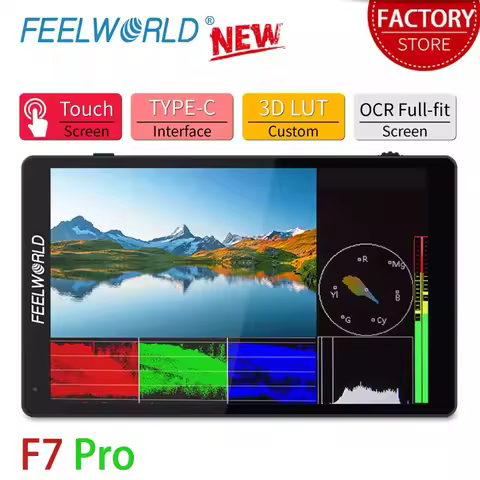 FEELWORLD F7 Pro 7 Inch 4K Field Monitor 3D LUT DSLR Touch Screen IPS HDR 50/60Hz 1920x1200 F970 Ext