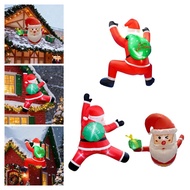 [kwbyle] Inflatable Santa Claus Outdoor Inflatable Santa Hanging Santa with Gift Bag Christmas Infla