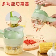 Others - 厨房手持電動切菜 電動打蒜蓉機+絞肉機+切片機+清潔刷 多功能合一