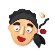 PlanToys Wooden Toys 4136 Mini Built a Face Small Emotional Media Building Game For Children Aged 3-