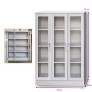 ROAM 4.5ft 3 Door DIsplay Cabinet Almari Buku 3 Pintu Kaca Storage Cabinet 3 Glass Door Living Room 