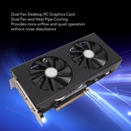 RX590การ์ดจอสำหรับเล่นเกม8GB 256bit GDDR5 1460MHz การ์ดจอความถี่หลักพร้อมพัดลมคู่สำหรับ PC
