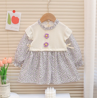 全城熱賣 - 碎花連衣裙女寶（LJL香雪蘭）M-XXL(下單後請聯絡客服確認發貨尺碼及顏色)